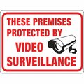 Midwest Fastener Hy-Ko 9 x 12 Plastic Sign, These Premises Protected By Video Surveillance 20619